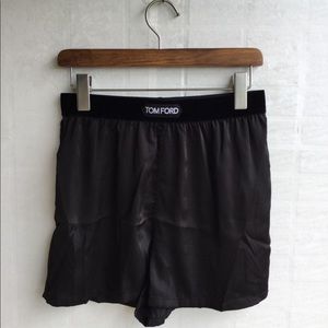 TOM FORD BLACK SATIN SHORTS